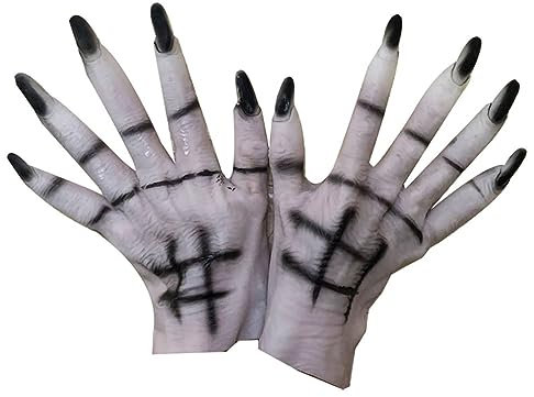 SJTJSPX Gants Halloween Gants Déguisement Adultes Unisexe Gants de Diable Monstre Zombie Horrible Costume Accessoires Halloween Cosplay Carnaval Mains de Griffe Loup Gloves Sorcière Effrayants