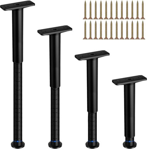 LdawyDE Patas para Muebles, 4 Piezas Patas Regulables para Muebles Fuerte y Resistente al Desgaste Patas Cama Patas Mueble para Sofás Muebles Cocina Gabinete