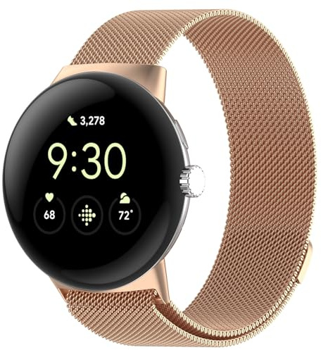 SUGARJAR Metallarmband, kompatibelt med Google Pixel Watch 3 41 mm/45 mm, Pixel Watch 2/1, magnetiska armband för Google Pixel Watch 3, 41 mm/45 mm (2024)/2 (2023)/1 (2022), för kvinnor och män