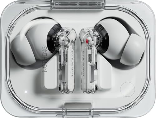 Nothing Ear 2024 Bluetooth Earbuds - ChatGPT Integration, 45dB Hybrid Noise Cancelling, Equaliser, Dual Connect, 42.5H Water & Dust Resistance IP54 (White)