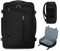 WANDF Handgepäck Rucksack 45x36x20cm für Easyjet Airlines, Erweiterbarer 17-Zoll-Laptop-Rucksack mit Nassfach, Untersitz-Reise-Handgepäck-Rucksack ür Männer und Frauen (Schwarz)