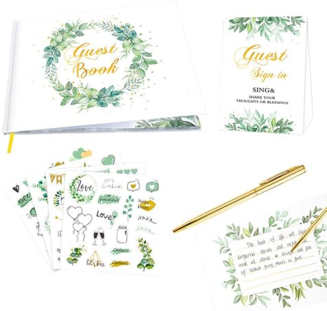 Libri di nozze da firmare per gli ospiti, libro di ingresso per matrimoni,Elegante libro degli ospiti da 120 pagine bianche per eventi speciali - Album fotografico con copertina rigida. Il libro di ac