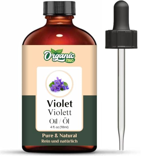 Organic Zing Violet (Viola) Oil | Pure & Natural Essential Oil for Aroma, Diffusers, Haircare & Massage - 118ml/3.99fl oz