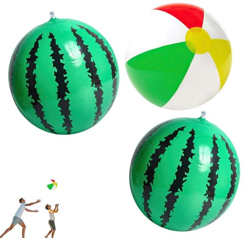 3 Pcs Beach Balls Inflatable, Beach Toys Inflatable Pool Toys For Summer Water Games Kids Birthday Party Supplies Combo Set