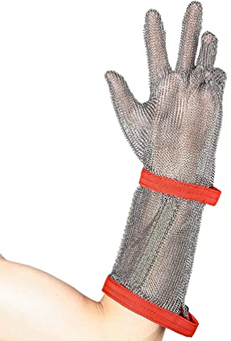 handskar， Skärskyddshandskar Skärskyddshandskar med förlängda ärmar, halkfria, lätta att rengöra, säkerhetshandskar for fisk- och köttskärning(Arm 19cm,1PCS/M)
