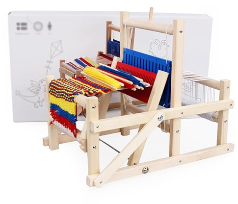 MObyat Kit Telaio per Tessitura da Tavolo in Legno, Macchina per Tessere per Maglieria a Mano Fai-da-Te, Disponibile in Varie Dimensioni, Tensione Regolabile delle Linee Verticali, Bordi Smussati