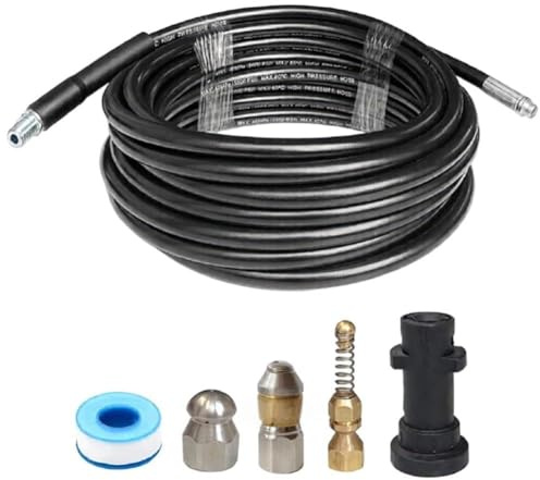 NiuLumea K5 - Tubo flessibile di drenaggio ad alta pressione, in metallo, 10 m/15 m/20 m, nero