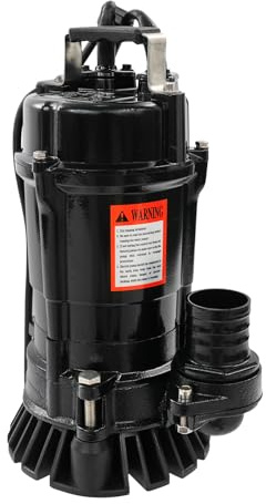 Dränkbar pump, avloppspump 750 W, 230 V, dränkbar pump med flottörbrytare, upp till 18 m, 4179 gal/h, för avloppsvatten, dammar, källare, trädgårdsbevattning, svart