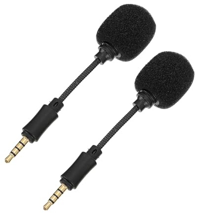 QUMIIRITY Microfono Portatile Cancellazione del Rumore con Connettore Trrs, Microfono Professionale per Registrazione e Canto, Set da 2 Pezzi Compatto per Smartphone e Pc, per Streaming