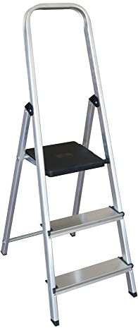 KTL - Escalera de Tijera K-OFFICE (3 Escalones, Aluminio, Silver)