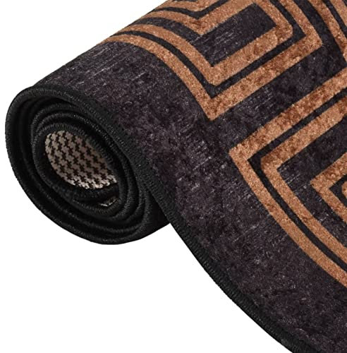 Tidyard Matta, tvättbar golvmatta, pälsmatta, vävmatta, handvävd, vardagsrumsmatta, smutsfångande matta, trappmattor, tepiche, hallmatta, halkfri, 80 x 150 cm (L x B)
