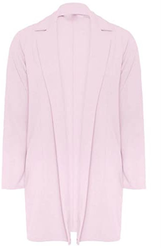 Damen-Blazer mit 2 Taschen, offener Stil, einfarbig, langärmelig, vorne offen, leger, Blazer, Flieder, 46 DE/48 DE