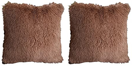 2er Set Dekorative Kissenbezüge Künstlich Pelz Sofakissen Dekorative Dekokissen Kuschelkissen Plüschkissen Kuschelig Couchkissen Superweich Kissen Flauschig Kissenbezug für Sofa 40 x 40 cm