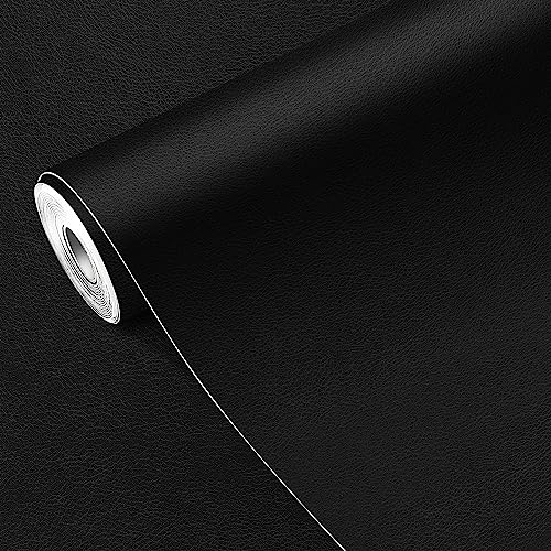 MICTER Patch di Riparazione in Pelle 40 * 200 cm, Toppe per Riparazione Autoadesive in Pelle, Grande Pelle Adesiva per Riparazioni per Divano, Sedile Auto, Mobili, Tappezzeria (Nero)