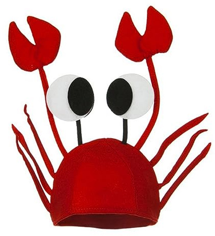 ZHHENIALY Funny Party Hats Dress Up Roleplay Novelty 3D Crab Hat for Unisex