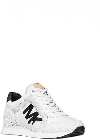 Michael Kors Maddy Sneaker mit zweifarbigem Logo, Helles Weiß, 39 EU