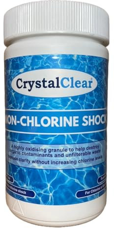Non-Chlorine Shock Granules for Hot Tubs & Pools 1kg. For Chlorine, Bromine or Salt Water systems. Sanitises Oxygenates Reactivates dormant Bromine. Can be added directly to tub/pool water