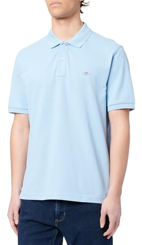 GANT Polo Reg Emb Archive Shield para Hombre, Capri Blue, 4XL