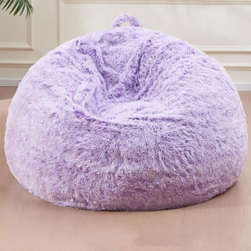 GWFBLID Puff Gigante de Piel Sintética de Pelo Largo Silla Grande de Puf - Muebles Gigantes Rellenos de Espuma con Fundas Lavables a Máquina Sofa Puf Gigante Moderno sin Relleno