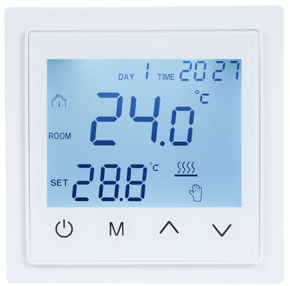 Thermostat GRCFUMO 1 PC, thermostat d'affichage numérique intelligent, contrôleur de température de chauffage du sol 16A avec température de température à écran tactile LED (2)