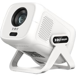 【Compatible with Netflix & AI Autofocus】Xgody Mini Projector Native 1080P 4K Supported, Valentine Gifts, Smart Projector, WiFi 6, Bluetooth 5.4, Rotatable Stand, Perfect for Home/Bedroom