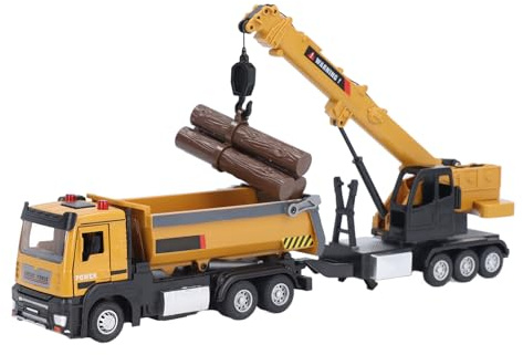 Generic Crane with a Dumper Toy, Technical Crane with a Dumper Toy, Ideal Birthday (Yellow)
