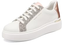 QUEEN HELENA Sneakers Basse Scarpe da Ginnastica con Plateau Leggere Bianche Donna X30-8 (X34-12 Oro, Sistema Taglie Calzature EU, Adulto, Donna, Numero, Media, 41)