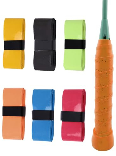 LEEQ 6 Piezas Overgrip para Raquetas Tenis Bádminton Pádel Antideslizante y Absorbente Cinta Adhesiva de Repuesto para Mango con Agujeros Transpiración Grip Padel Overgrips Tenis Cinta para Raqueta