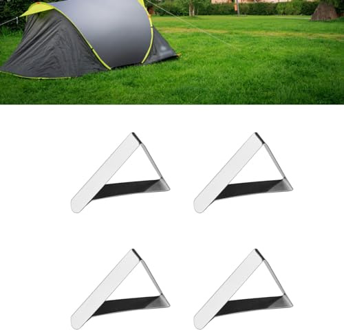 HELEVIA Dukklämmor i Rostfritt Stål, Triangulär Form 5 Cm öppning för Picknick, Fest, Camping
