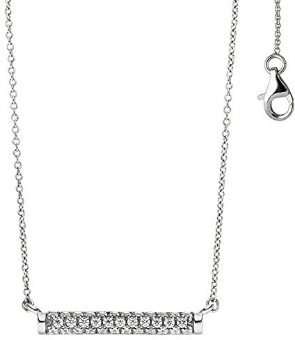 Jobo Damen Collier Halskette 925 Sterling Silber mit 35 Zirkonia 45 cm Kette Silberkette
