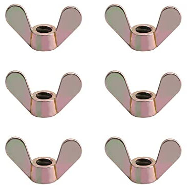 MroMax Tuercas de ala de 1/4 Zinc plateado sujetadores piezas huracán tornillos platillos mariposa tuerca bronce tono 20pcs