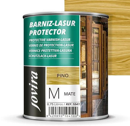 JOVIRA PINTURAS. Lasur Protector Mate. Protege, decora y embellece todo tipo de madera (750 Mililitros, Pino) G-20