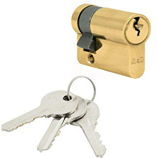 Låscylinder Dörrlås Cylinderlås 3 Nycklar Halvcylinder Mässing Längd 9/75 mm