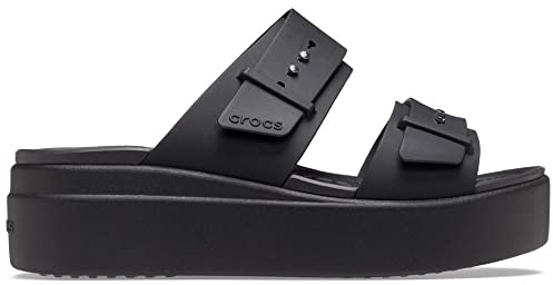 Crocs Women's Brooklyn Low Wedges Sandal, Black/Black/Black, 8