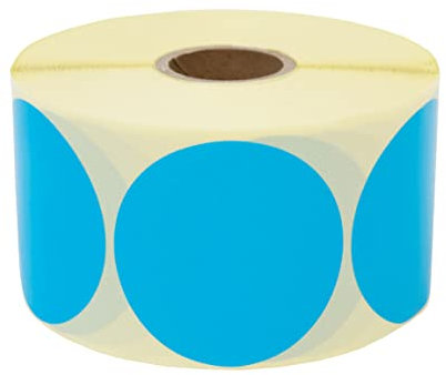Prolac Markierungspunkte – 1000 Stück Bunte Klebepunkte auf Rolle, 25x25 mm - Blau, Glue Dots, Selbstklebende, Runde Aufkleber perfekt für Kennzeichnung im Büro, Sticker rund