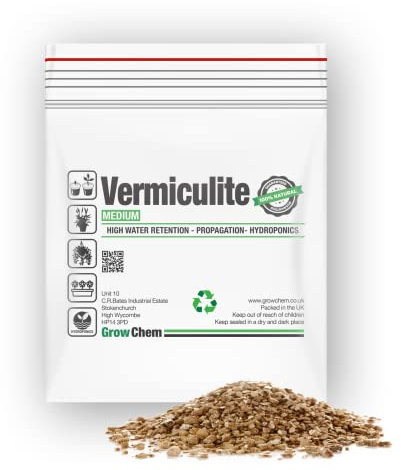 Vermiculite For Plants, 2.5L Medium Grade (2-5mm), Premium Quality, Hydroponic, Propagation, Ideal for Indoor & Outdoor Growing Seeds & Plants, High Water Retention