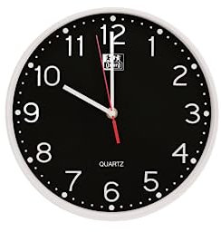 Oxford Unilux Calm, Orologio da Parete al Quarzo Silenzioso per Scrivania, 25cm, Nero
