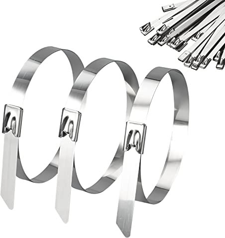 20 Pièces Attaches de câble Autobloquante 500 * 7,9mm Collier de Serrage Inox Serre Câble Acier Inoxydable Résistance à la Corrosion pour Fils, Câbles, Tuyaux