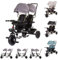 Chipolino Zwillingsdreirad Hip Hop, Zwei Kinder, bis 40 kg, Sitze 360° drehbar, Farbe:grau