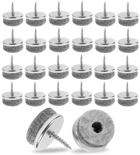 HANIUTTY 30 x Patins en Feutre pour Meubles - Ø 20mm Patins pour Chaises Patin Chaise Patins pour Chaises Tampon De Chaise Protection Pied De Chaise Patins Glisseurs pour Meubles