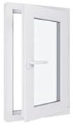 Ventana de PVC – LxH 500x800 mm -Triple Acristalamiento – Blanco – Mango a la izquierda