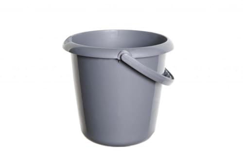 Handy Builders Buckets Heavy Duty Silver Bucket With Handle & Pouring Spot 5L Bath Bucket Flexi for Home Laundry Garden General Purpose
