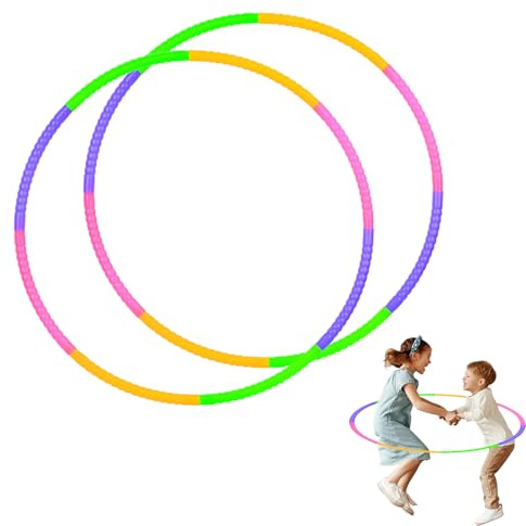 2 STK Hula Hoop Reifen Kinder, Abnehmbares Hullahub Reifen für Kinder, Kunststoff Hulahoopreifen für Kinders Jungen Mädchen, Hoola Hoops für Fitness Sport Gymnastikreifen Kinders 4 Jahre Erwachsene