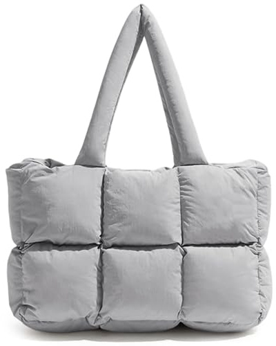 Mabecol Bolso Mujer Acolchado Grande Tipo Tote Bandolera Elegante Ligero Resistente al Agua Gran Capacidad Diario Oficina Viaje Universidad Bolso Hombro Grande Portátil 15,6 Pulgadas Moda
