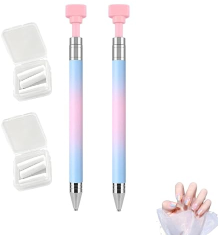 ZDOUXUAN Stylo à Cire Rechargeable Automatique, Stylo à Cire Rechargeable for Peinture au Diamant, Accessoires d'art au Diamant, 2 stylos à Cire Rechargeables avec 2 boîtes de Cire(2 Blue)