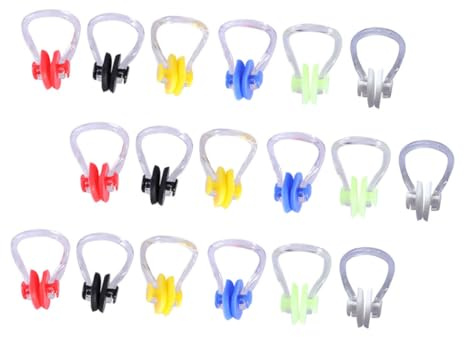 BUGUUYO Clip Nasali Impermeabili in Silicone per Nuoto Set da 20 Pezzi Morbidi e Flessibili Accessori Protettivi per Naso Anti-Soffocamento Adatti a Nuotatori