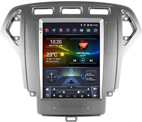 Ossuret Android 14 bilradio för Ford Mondeo MK4/Galaxy (2007–2010) (endast automatisk luftkonditionering), 8 kärnor 6G + 64G GPS Navi 9,7 tum QLED Touch CarPlay Bluetooth 4G LTE DSP