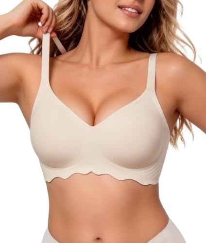 HORISUN Soutien-Gorge sans Armature, sans Couture, Bande Jelly 3D, Push-up Ultra Maintien, Anti-bourrelets sous Les Bras, Parfait pour Le Sommeil, Le Yoga et Tous Les Jours