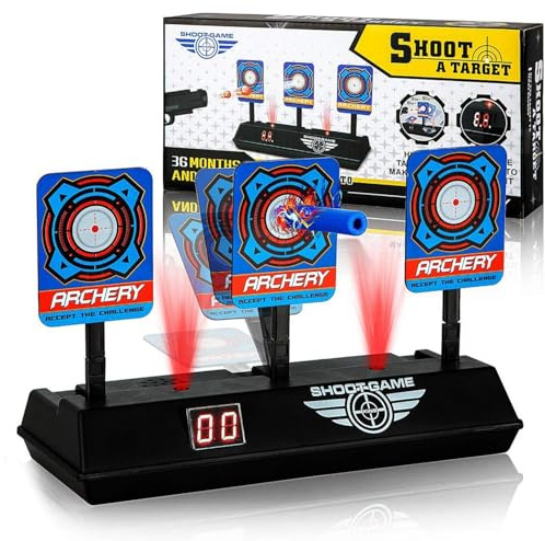 Cible pour Nerf, Cible de Score Sonore avec Réinitialisation Automatique, Jeu de Tir Compatible avec Nerf N-Strike Elite/Mega/Rival Series pour Garçons