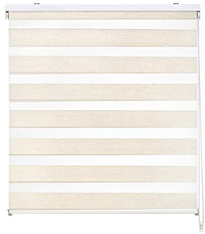 EASYDECO - Estor Enrollable Día y Noche - Lino (150_x_175_cm) | Tamaño Tela 146,8 x 175cm